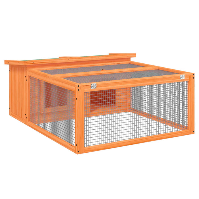 Cușcă pentru iepuri, maro, 117,5x97x47,5 cm, lemn masiv de pin - WALTI WALTI