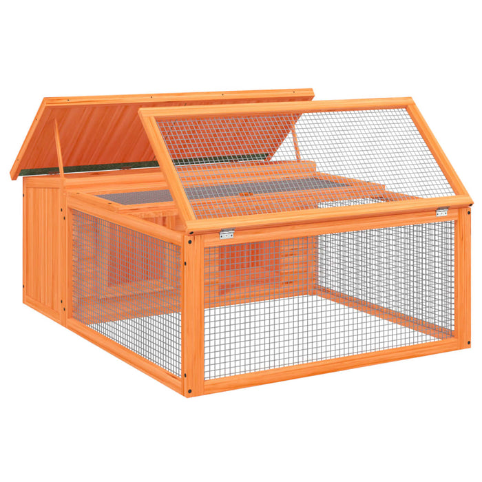 Cușcă pentru iepuri, maro, 117,5x97x47,5 cm, lemn masiv de pin - WALTI WALTI