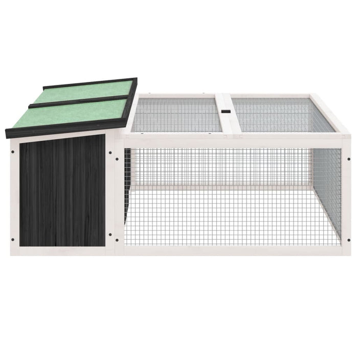Cușcă pentru iepuri, gri, 117,5x97x47,5 cm, lemn masiv de pin - WALTI WALTI
