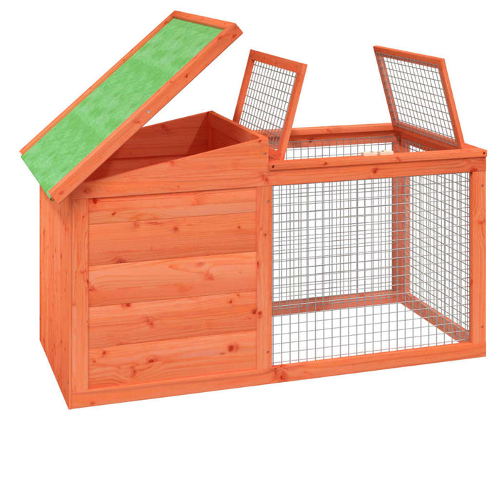 Cușcă pentru iepuri maro 100,5x54x55 cm lemn masiv de pin - WALTI WALTI
