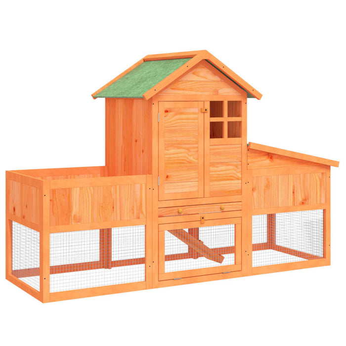 Cușcă pentru iepuri maro 170x63x113 cm lemn masiv de pin - WALTI WALTI