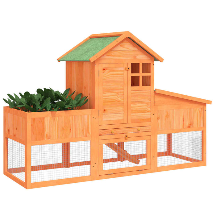Cușcă pentru iepuri maro 170x63x113 cm lemn masiv de pin - WALTI WALTI