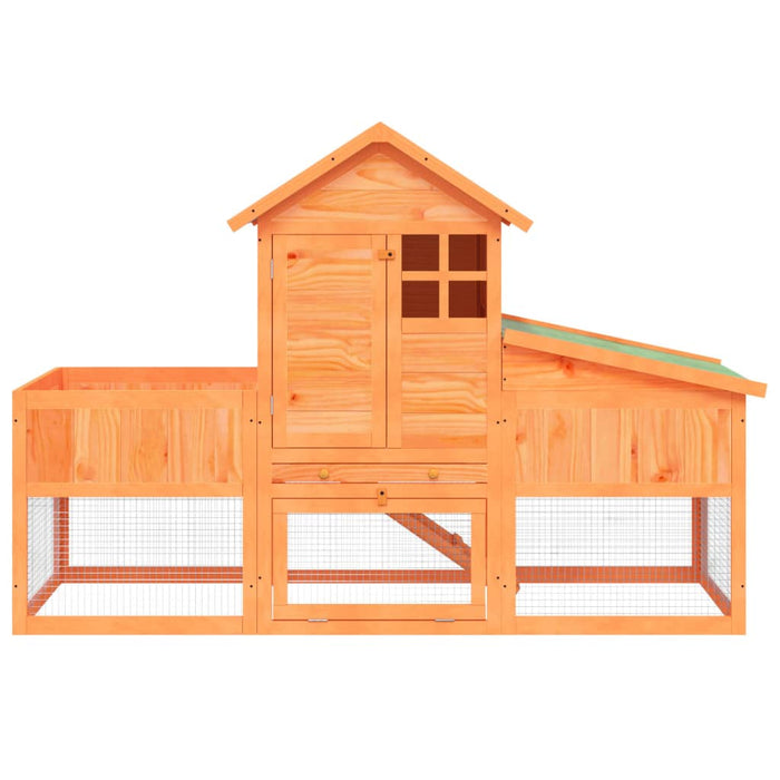 Cușcă pentru iepuri maro 170x63x113 cm lemn masiv de pin - WALTI WALTI