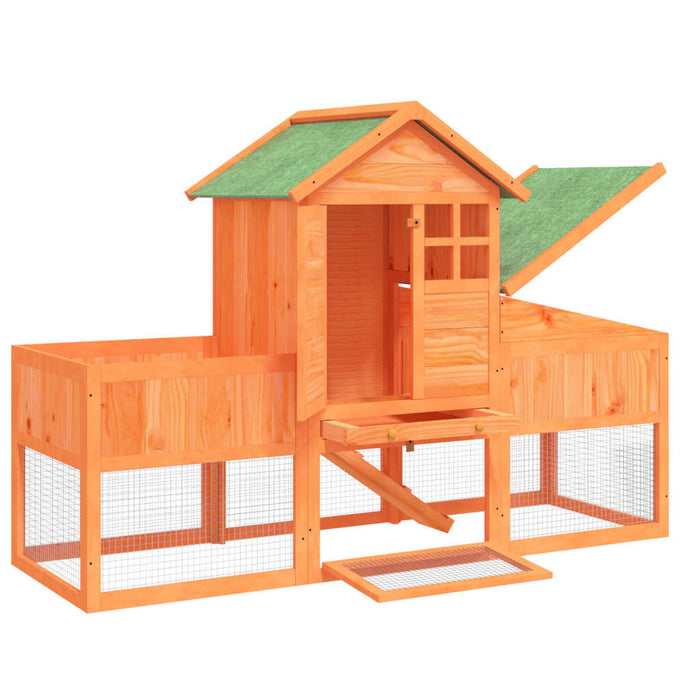 Cușcă pentru iepuri maro 170x63x113 cm lemn masiv de pin - WALTI WALTI