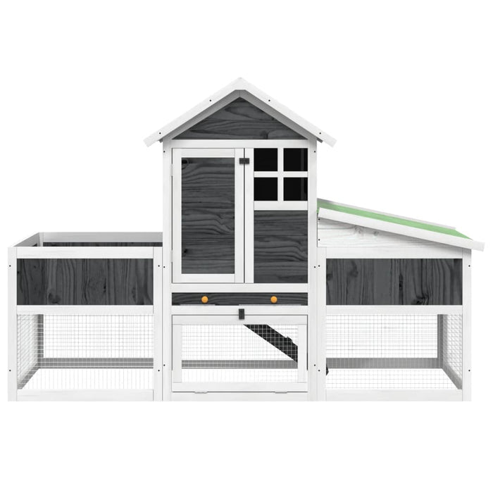 Cușcă pentru iepuri gri 170x63x113 cm lemn masiv de pin - WALTI WALTI