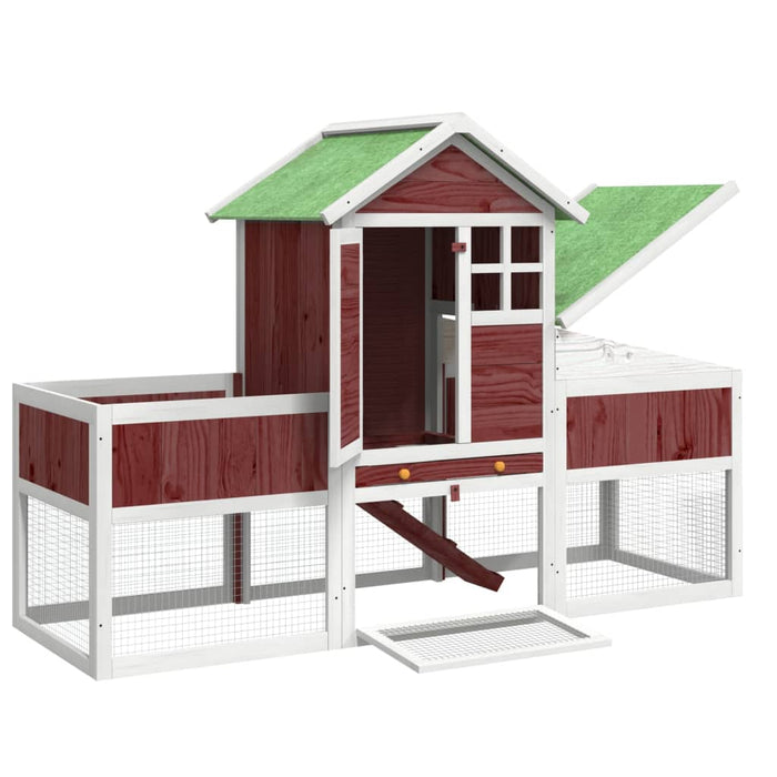 Cușcă pentru iepuri cafeniu 170x63x113 cm lemn masiv de pin - WALTI WALTI