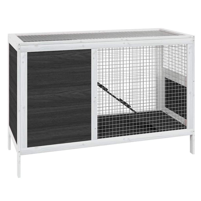 Cușcă pentru iepuri gri 103x44x69,5 cm lemn masiv de pin - WALTI WALTI