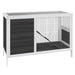 Cușcă pentru iepuri gri 103x44x69,5 cm lemn masiv de pin - WALTI WALTI