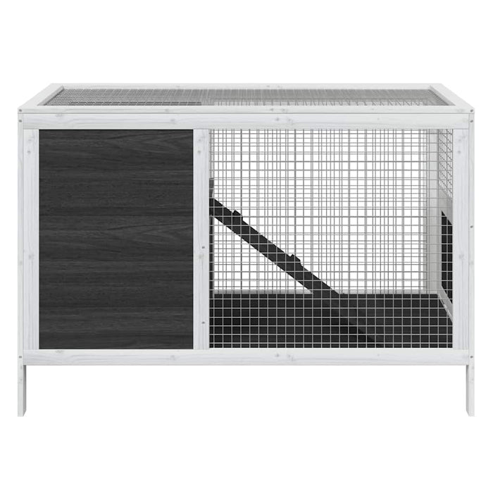 Cușcă pentru iepuri gri 103x44x69,5 cm lemn masiv de pin - WALTI WALTI