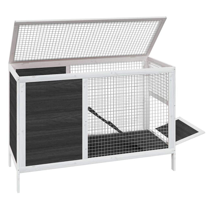 Cușcă pentru iepuri gri 103x44x69,5 cm lemn masiv de pin - WALTI WALTI