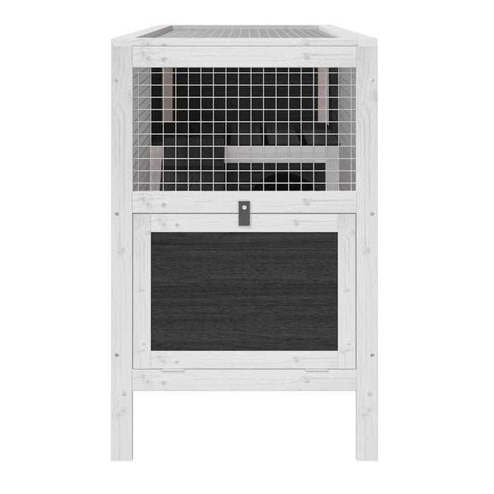 Cușcă pentru iepuri gri 103x44x69,5 cm lemn masiv de pin - WALTI WALTI