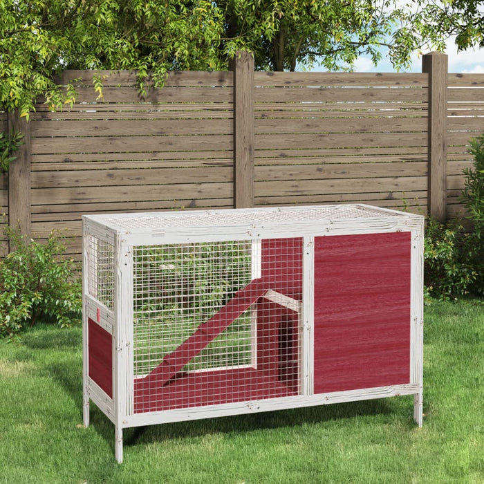 Cușcă pentru iepuri cafeniu 103x44x69,5 cm lemn masiv de pin - WALTI WALTI