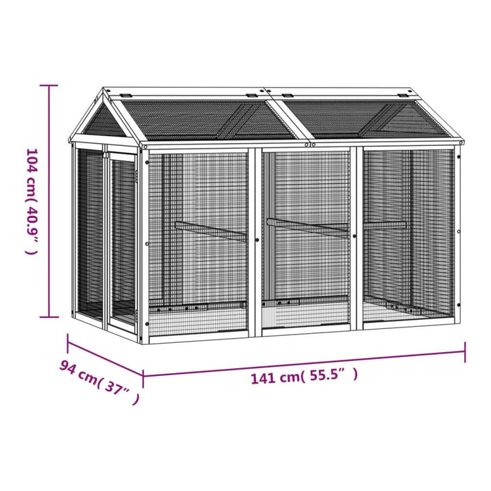 Cușcă pentru mișcare cafeniu 141x94x104 cm lemn masiv de pin - WALTI WALTI