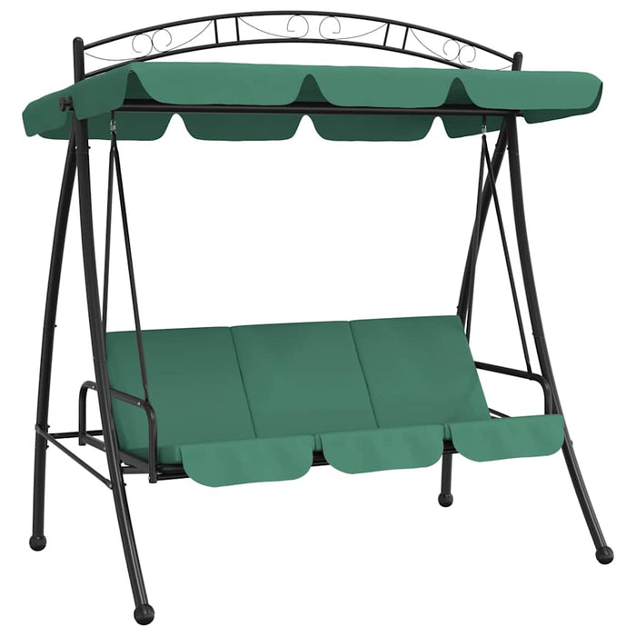 Balansoar de grădină cu baldachin verde 198 cm țesătură și oțel - WALTI WALTI