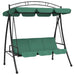 Balansoar de grădină cu baldachin verde 198 cm țesătură și oțel - WALTI WALTI