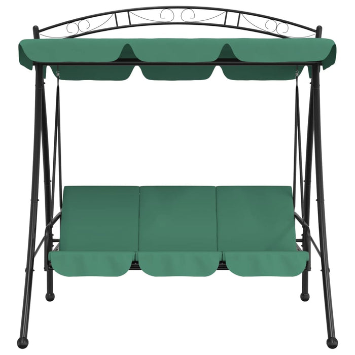 Balansoar de grădină cu baldachin verde 198 cm țesătură și oțel - WALTI WALTI
