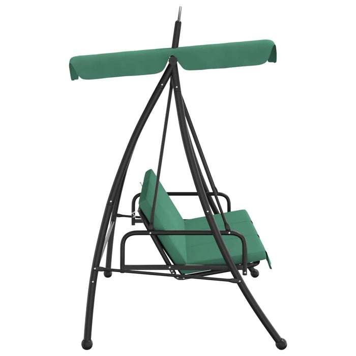 Balansoar de grădină cu baldachin verde 198 cm țesătură și oțel - WALTI WALTI