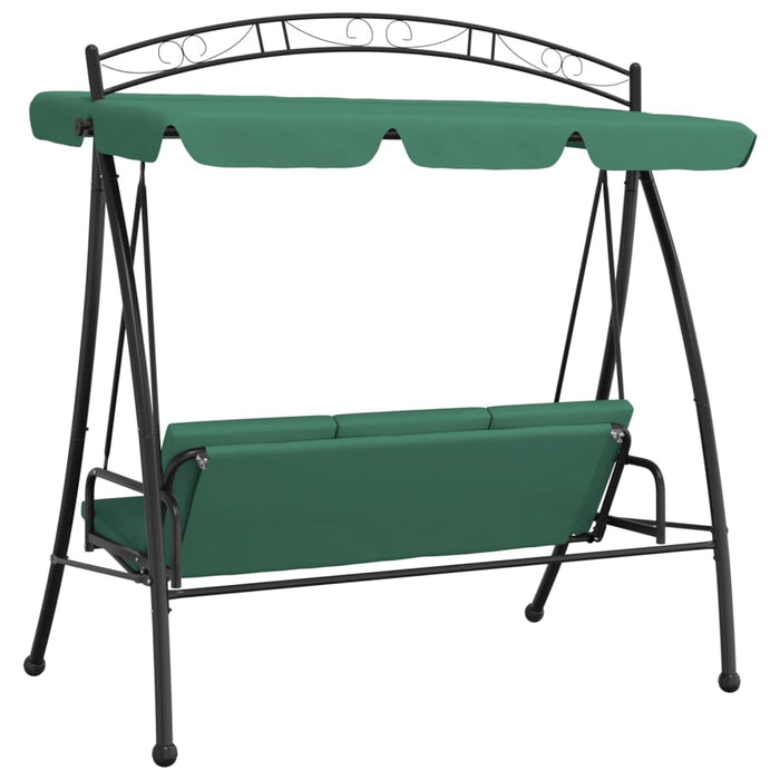 Balansoar de grădină cu baldachin verde 198 cm țesătură și oțel - WALTI WALTI
