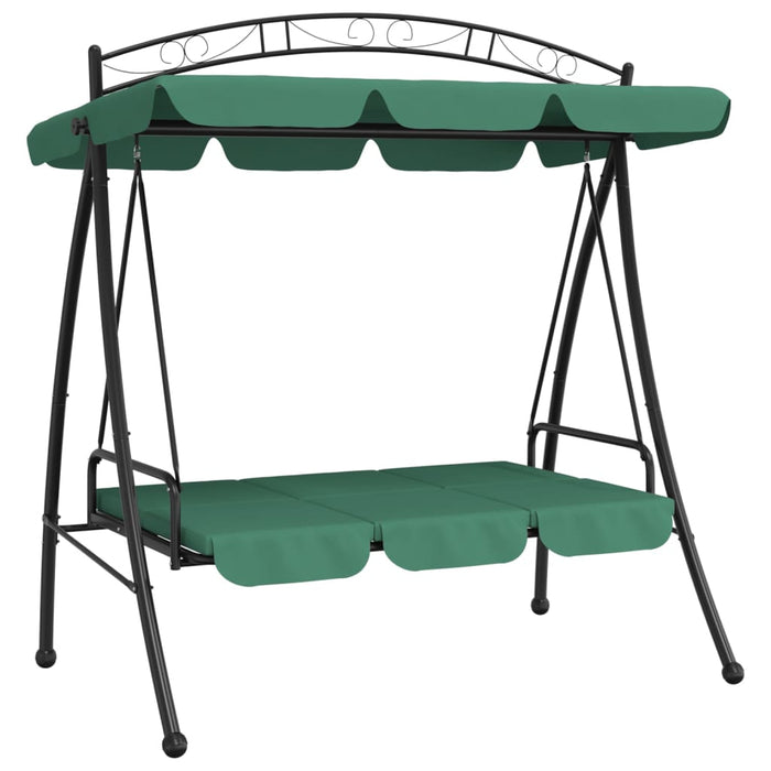 Balansoar de grădină cu baldachin verde 198 cm țesătură și oțel - WALTI WALTI