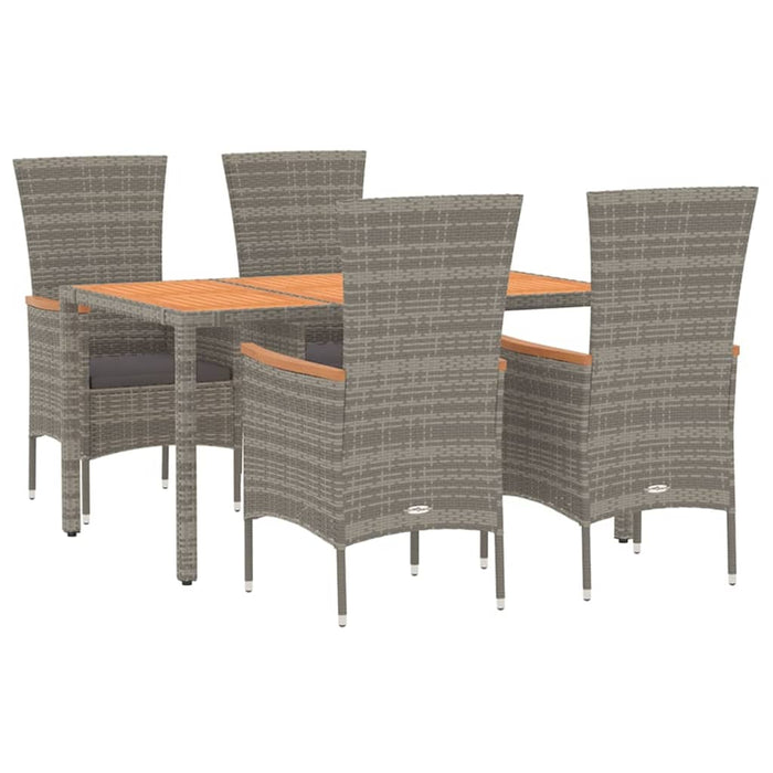 Set mobilier de grădină cu perne, 5 piese, gri, poliratan - WALTI WALTI