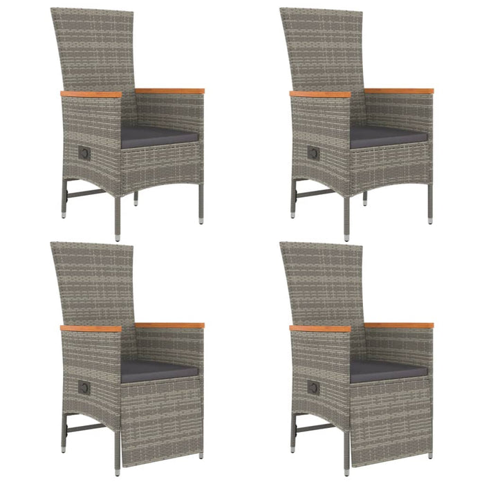 Set mobilier de grădină cu perne, 5 piese, gri, poliratan - WALTI WALTI