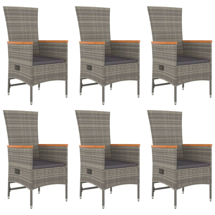 Set mobilier de grădină cu perne, 7 piese, gri, poliratan - WALTI WALTI
