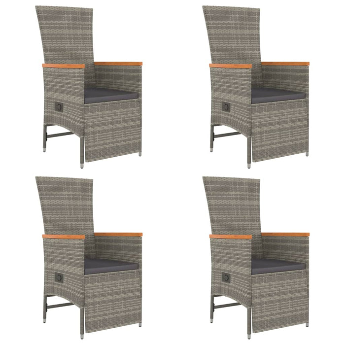Set mobilier de grădină cu perne, 5 piese, gri, poliratan - WALTI WALTI