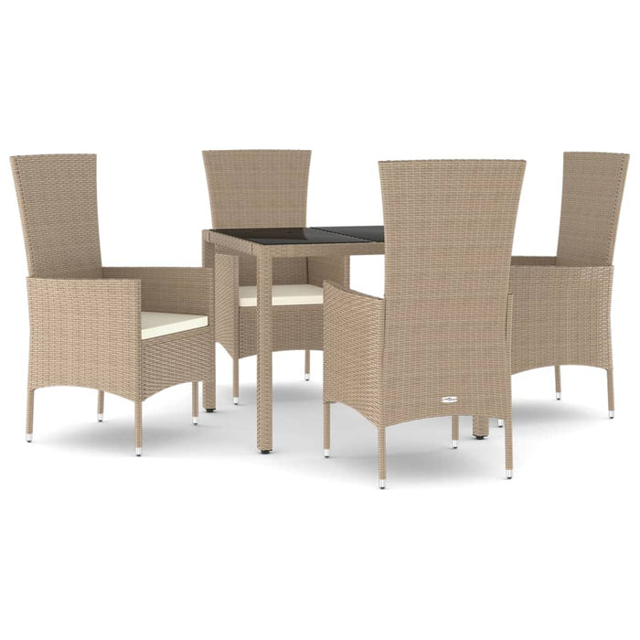 Set mobilier de grădină cu perne, 5 piese, bej, poliratan - WALTI WALTI
