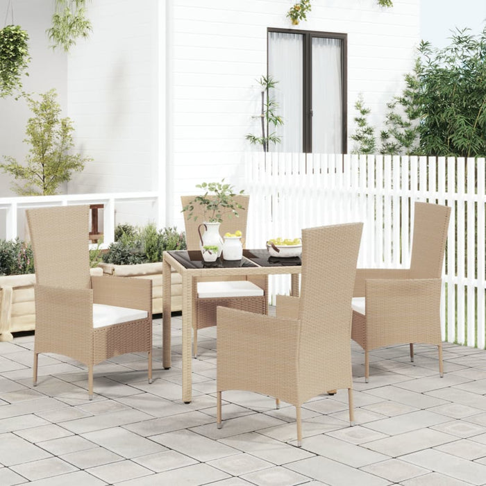 Set mobilier de grădină cu perne, 5 piese, bej, poliratan - WALTI WALTI
