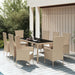 Set de masă pentru grădină, 9 piese, cu perne, bej, poliratan - WALTI WALTI