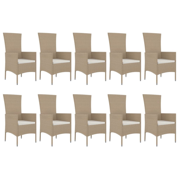 Set mobilier de grădină cu perne, 11 piese, bej, poliratan - WALTI WALTI