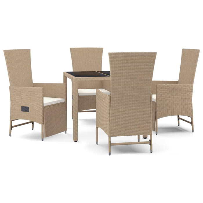 Set mobilier de grădină cu perne, 5 piese, bej, poliratan - WALTI WALTI