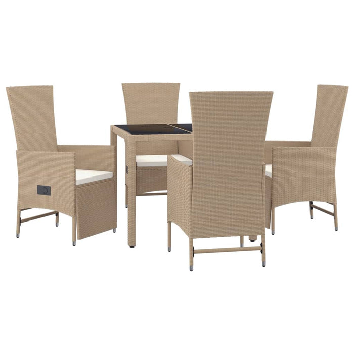 Set mobilier de grădină cu perne, 5 piese, bej, poliratan - WALTI WALTI