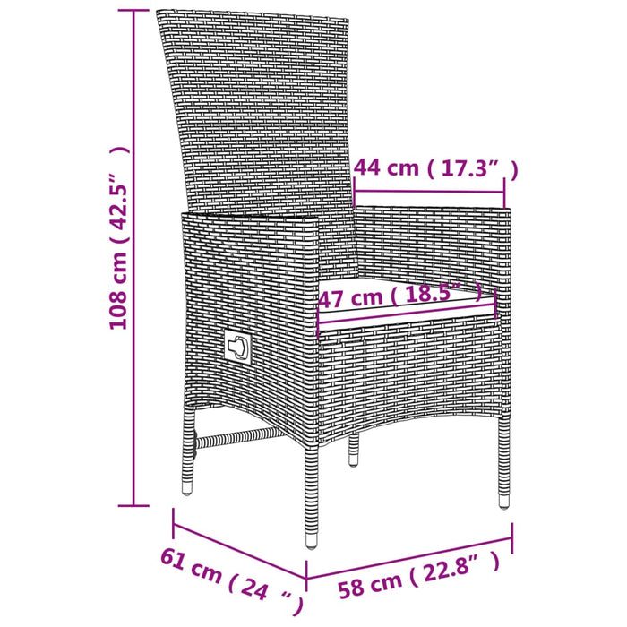 Set de masă pentru grădină, 9 piese, cu perne, bej, poliratan - WALTI WALTI