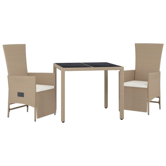 Set mobilier de grădină cu perne, 3 piese, bej, poliratan - WALTI WALTI