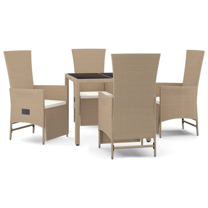Set mobilier de grădină cu perne, 5 piese, bej, poliratan - WALTI WALTI