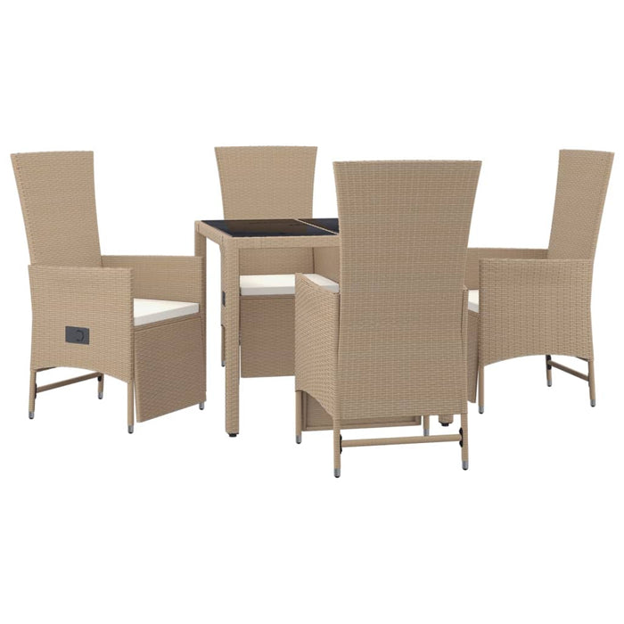 Set mobilier de grădină cu perne, 5 piese, bej, poliratan - WALTI WALTI