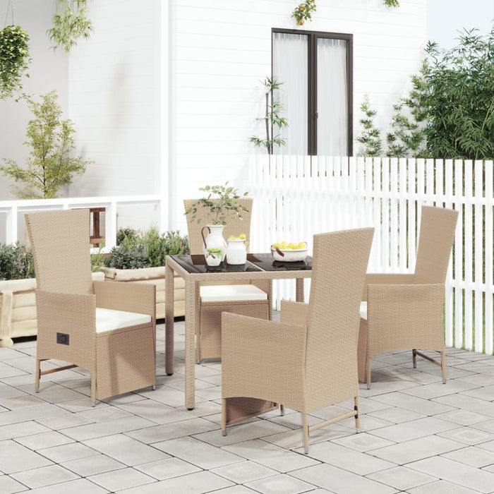 Set mobilier de grădină cu perne, 5 piese, bej, poliratan - WALTI WALTI