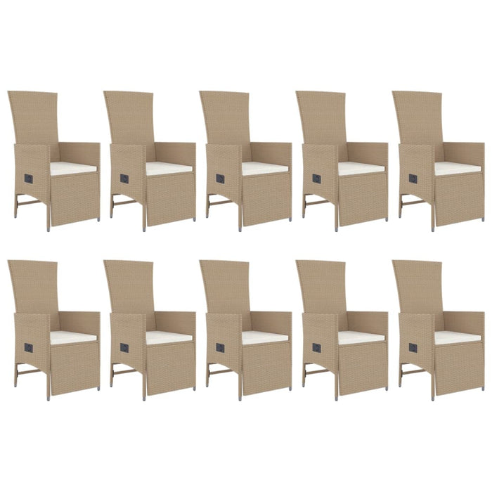 Set mobilier de grădină cu perne, 11 piese, bej, poliratan - WALTI WALTI