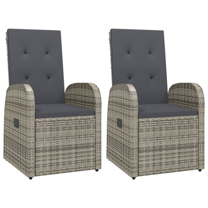 Set mobilier de grădină cu perne, 3 piese, gri, poliratan WALTI