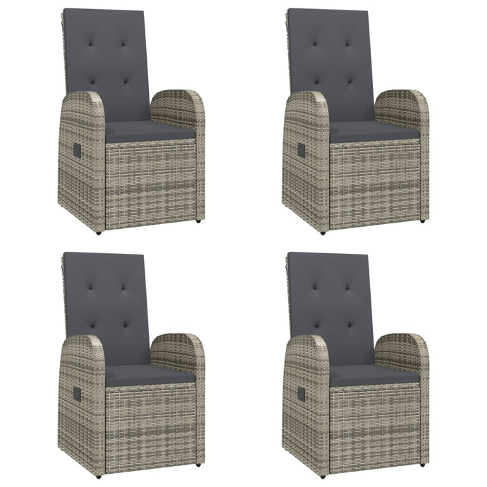 Set mobilier de grădină cu perne, 5 piese, gri, poliratan WALTI