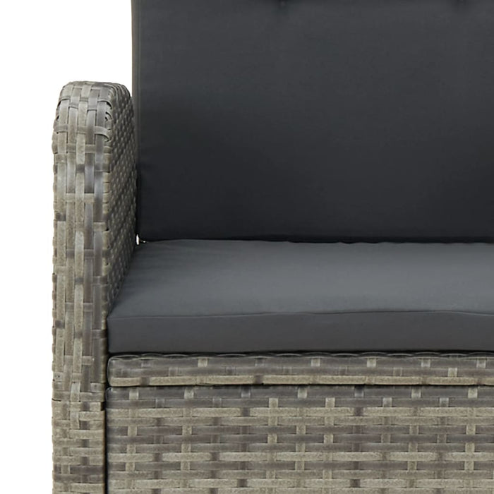 Set mobilier de grădină cu perne, 7 piese, gri, poliratan - WALTI WALTI