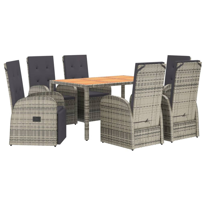 Set mobilier de grădină cu perne, 7 piese, gri, poliratan - WALTI WALTI