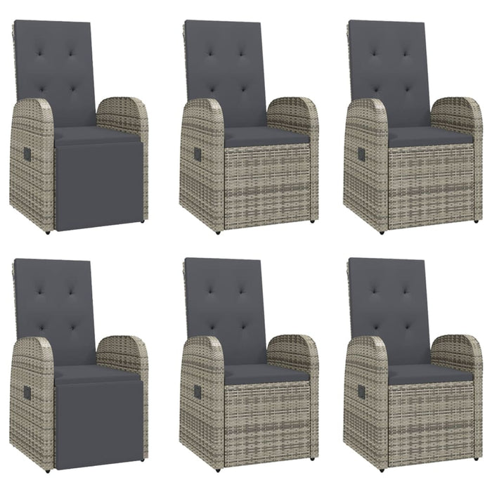 Set mobilier de grădină cu perne, 7 piese, gri, poliratan - WALTI WALTI