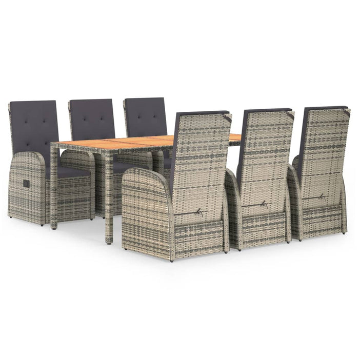 Set mobilier de grădină cu perne, 7 piese, gri, poliratan - WALTI WALTI
