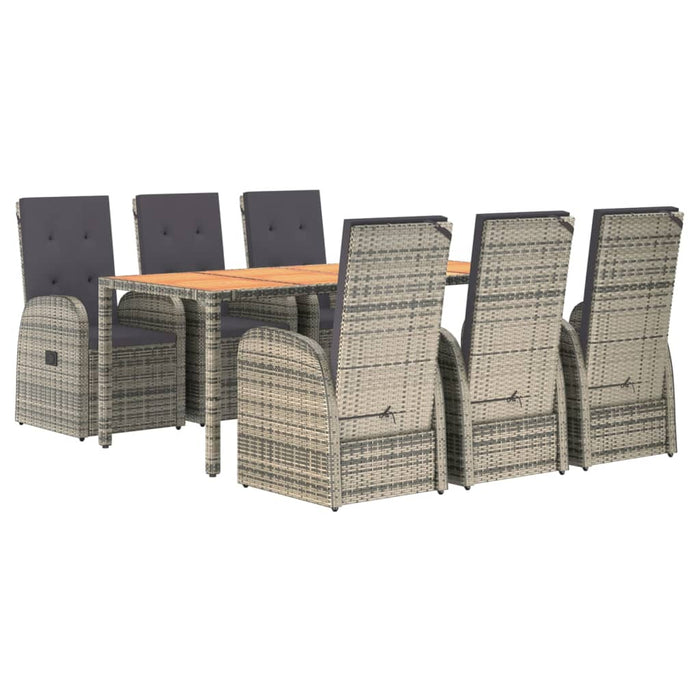 Set mobilier de grădină cu perne, 7 piese, gri, poliratan - WALTI WALTI
