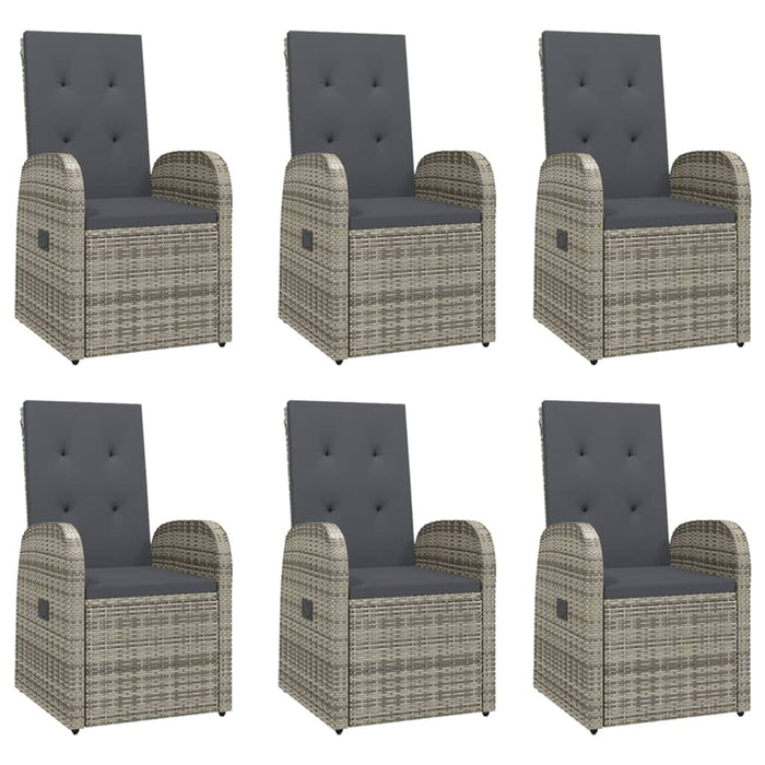 Set mobilier de grădină cu perne, 7 piese, gri, poliratan - WALTI WALTI