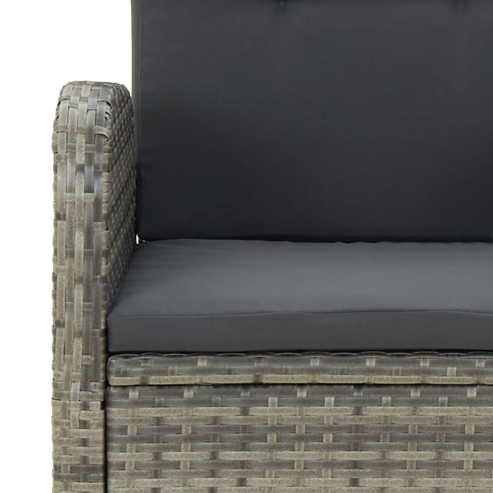 Set mobilier de grădină cu perne, 7 piese, gri, poliratan - WALTI WALTI