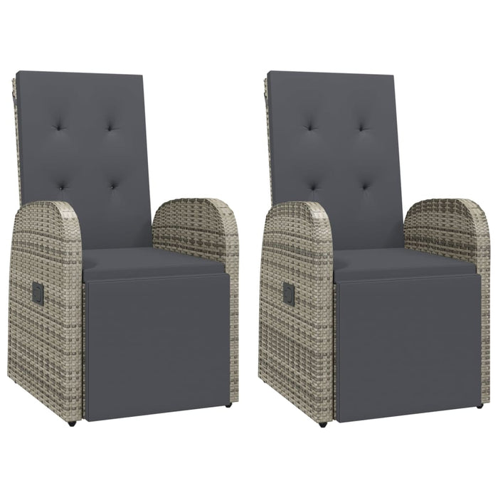 Set mobilier de grădină cu perne, 3 piese, gri, poliratan WALTI