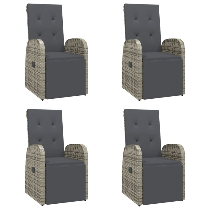 Set mobilier de grădină cu perne, 5 piese, gri, poliratan - WALTI WALTI